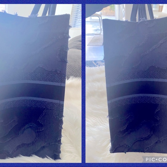 LIKE NEW💯CHRISTIAN DIOR Canvas Embroidered Camouflage Large Book Tote Blue - Picture 16 of 16